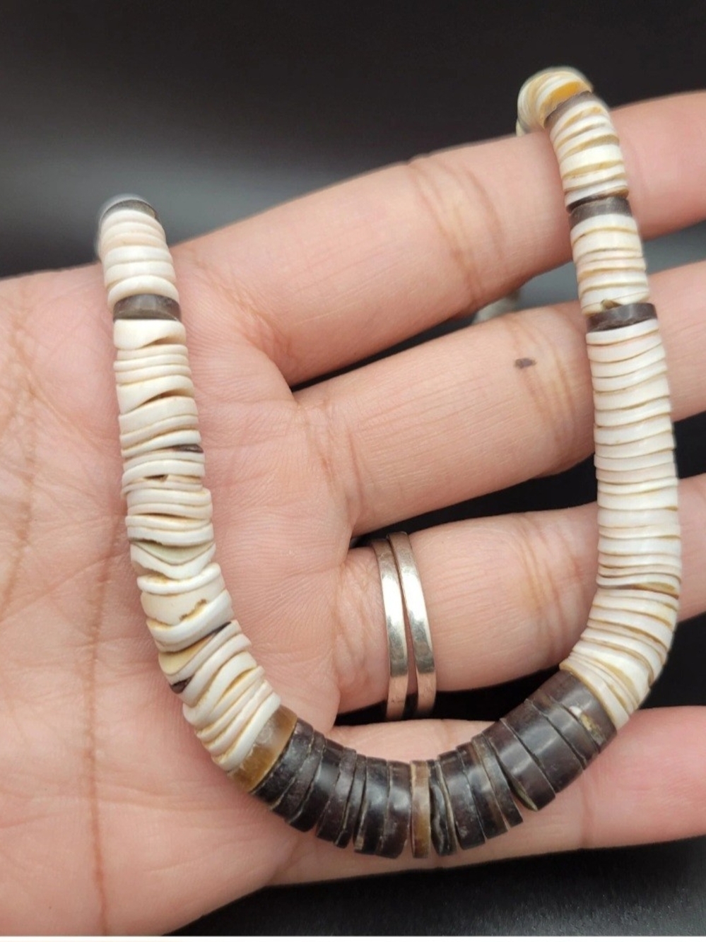 Vintage Handmade Santo Domingo Style Graduated Heishi Shell Choker Necklace